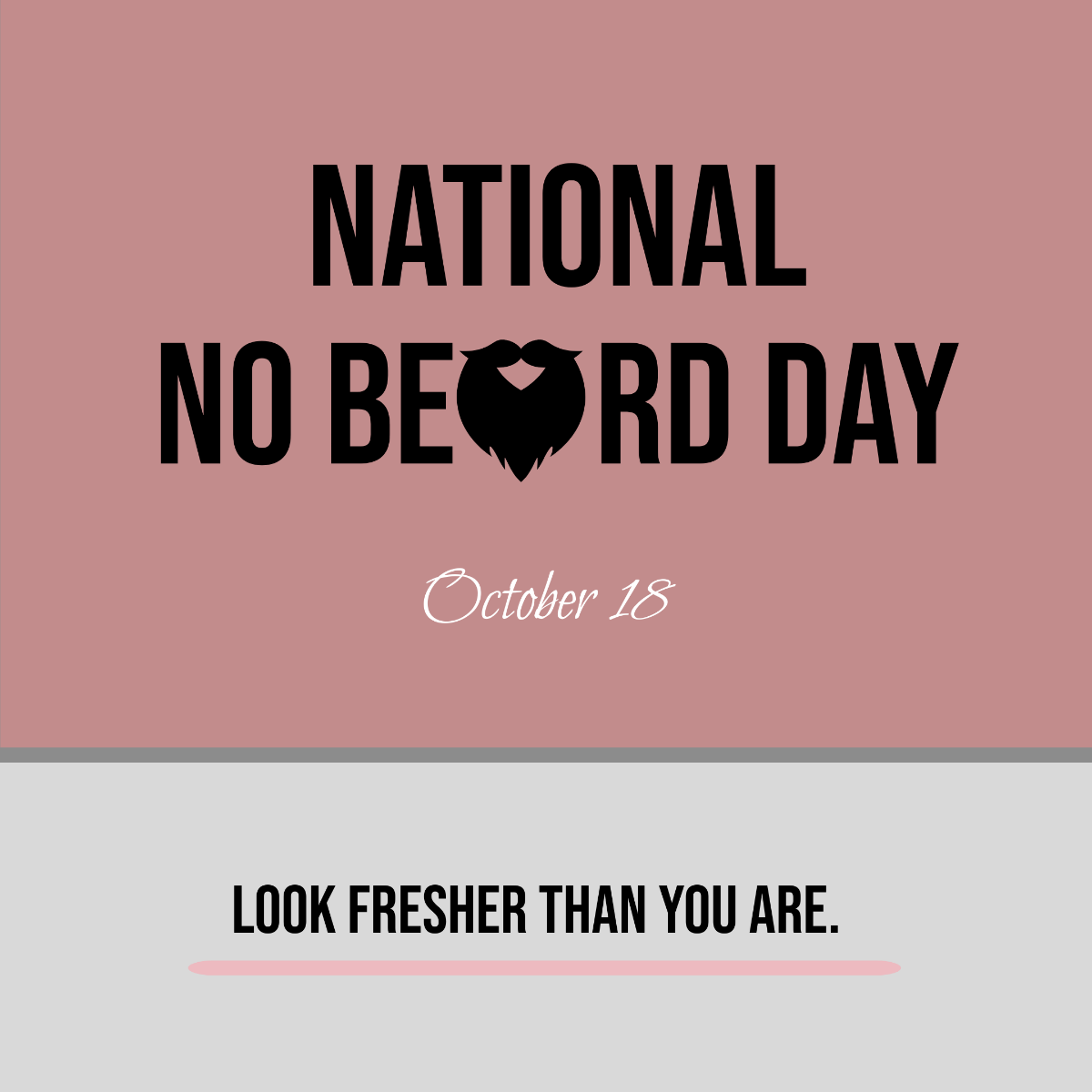 Free National No Beard Day FB Post Template