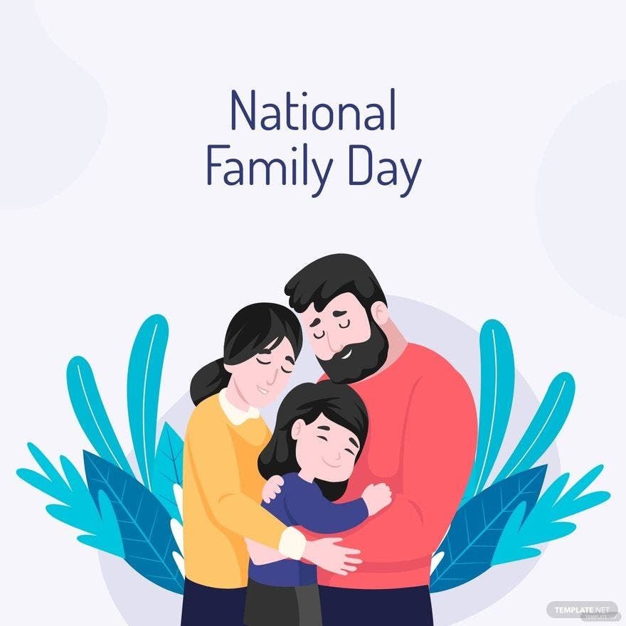 National Family Day Drawing Vector