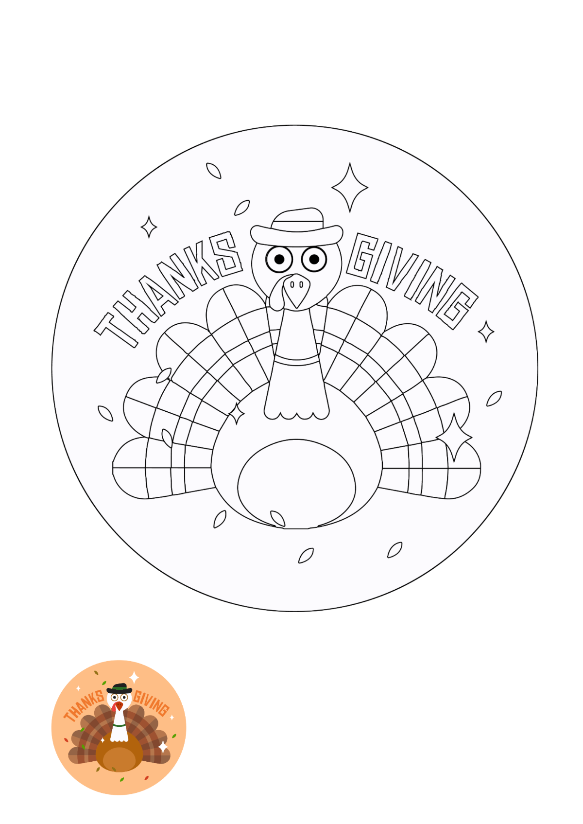 My First Thanksgiving Coloring Page Template