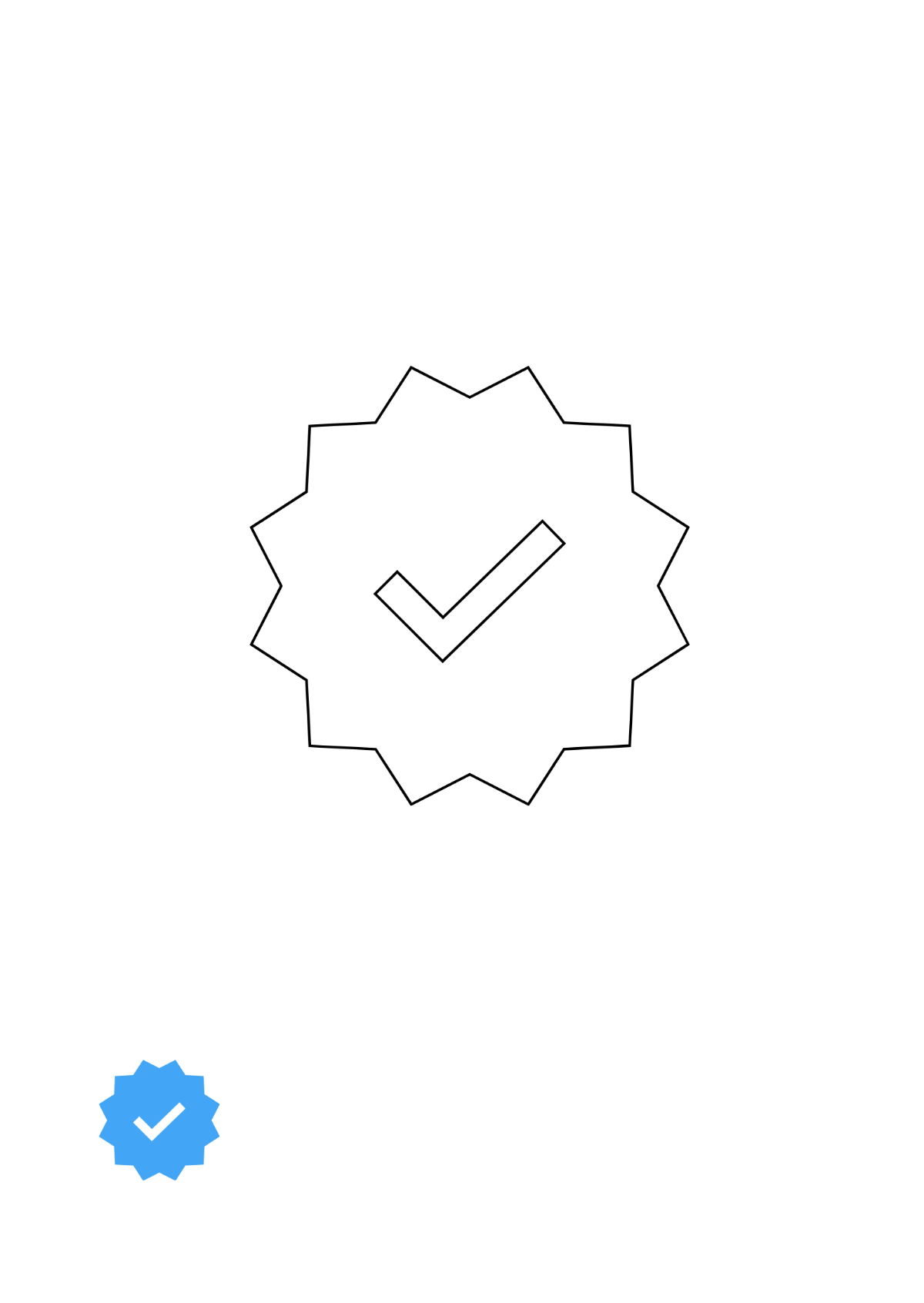 Instagram Verified Icon Coloring Page Template