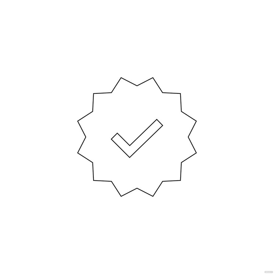 Free Instagram Verified Icon Coloring Page