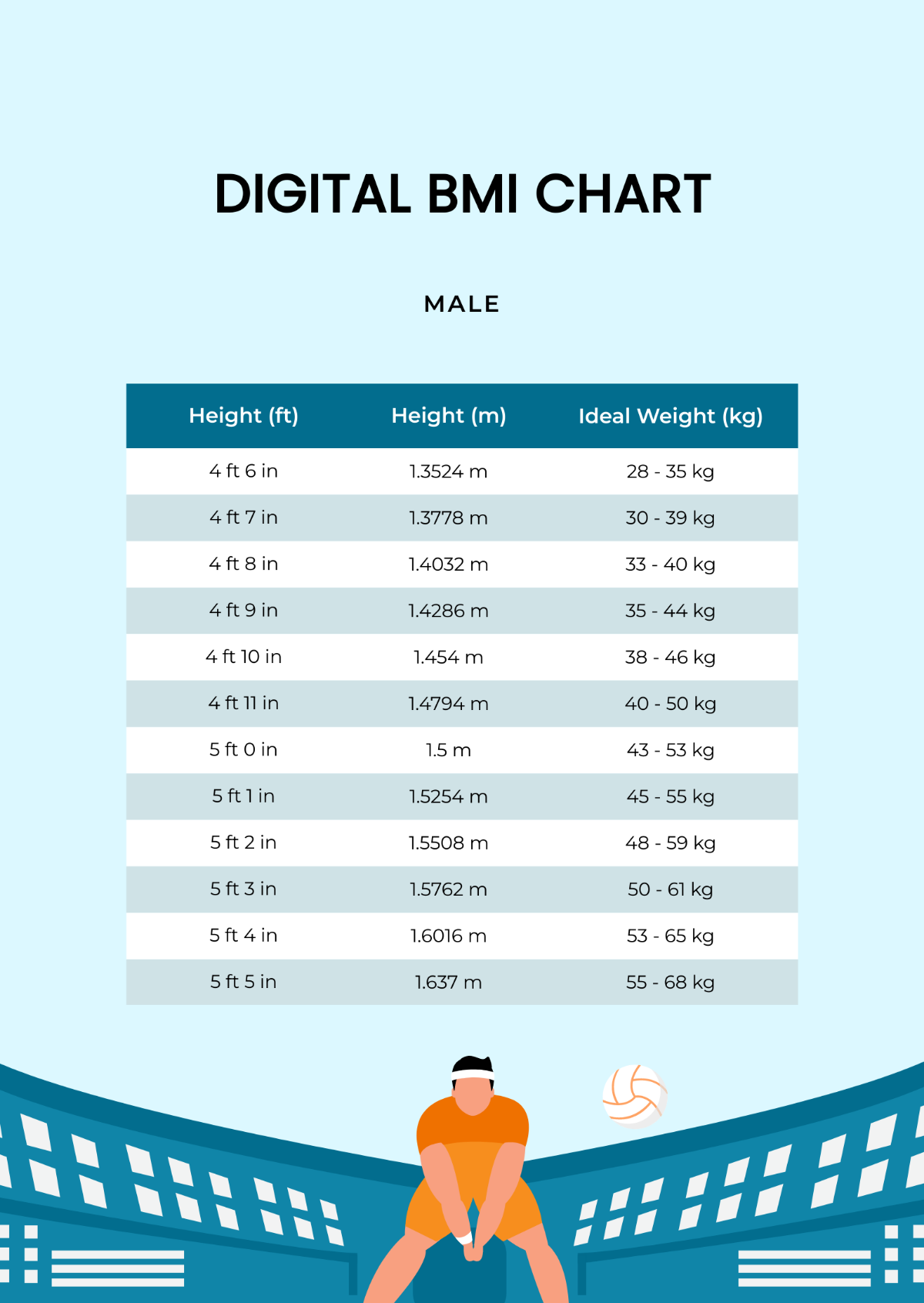 Digital Bmi Chart Template