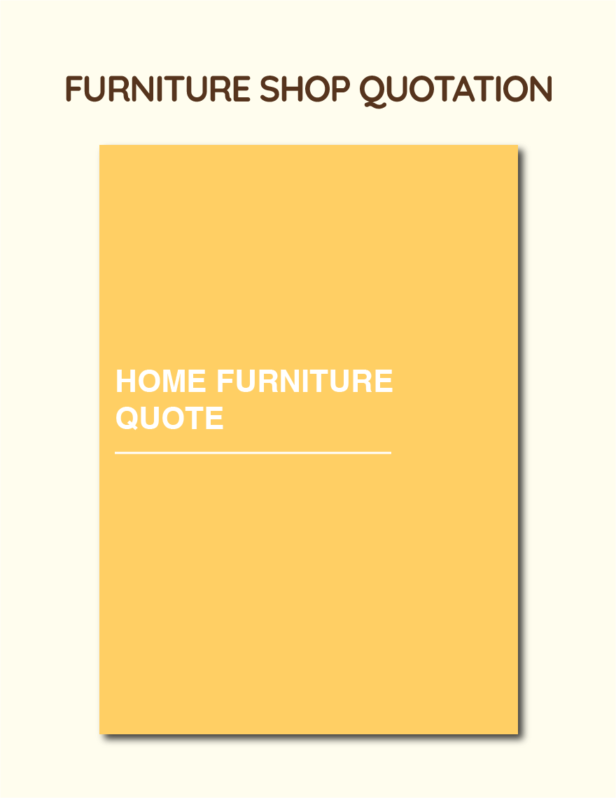 Furniture Shop Quotation Template