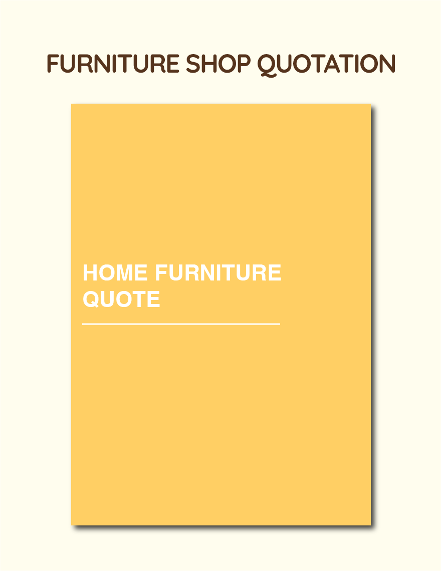 Free Furniture Shop Quotation Template in Word, Google Docs