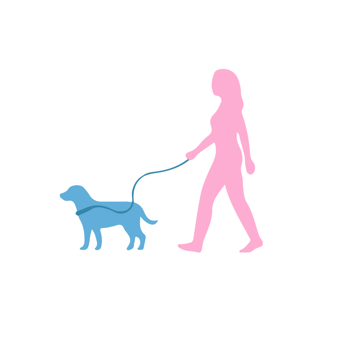 Dog Walking Clipart Template