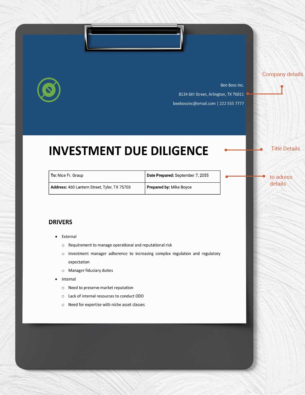 Investment Due Diligence