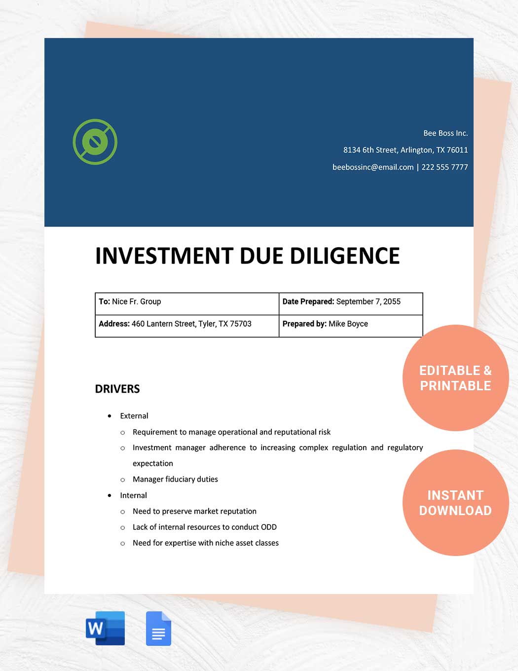 Investment Due Diligence