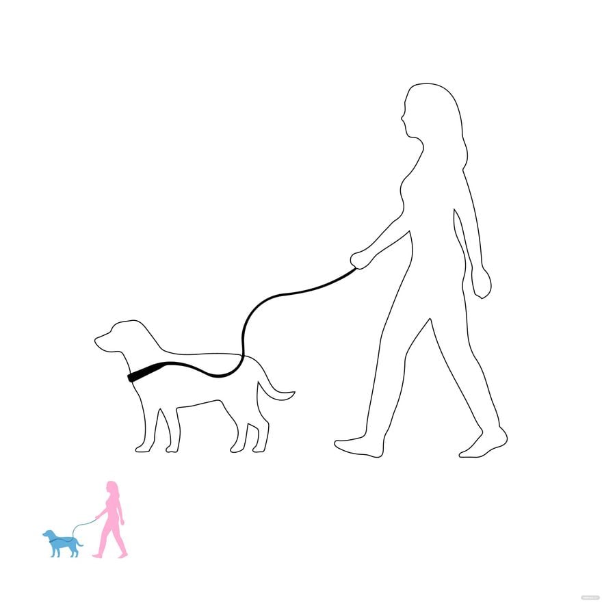 Dog Walking Coloring Page