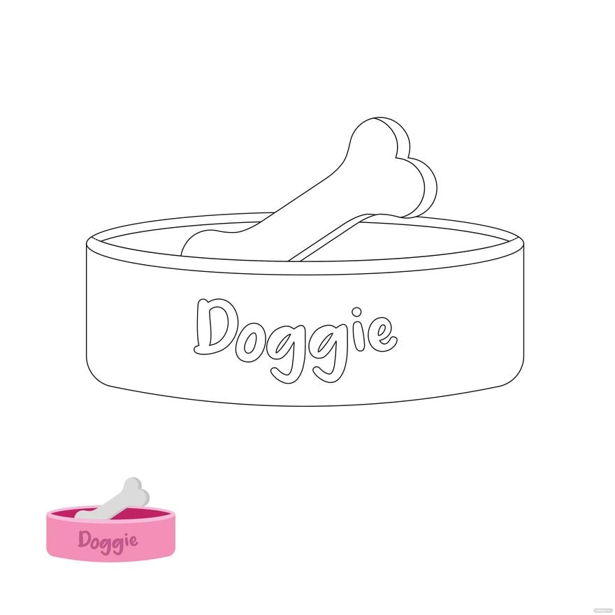 Dog Food Coloring Page in PDF, EPS, JPG