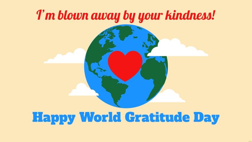 World Gratitude Day Greeting Card Background