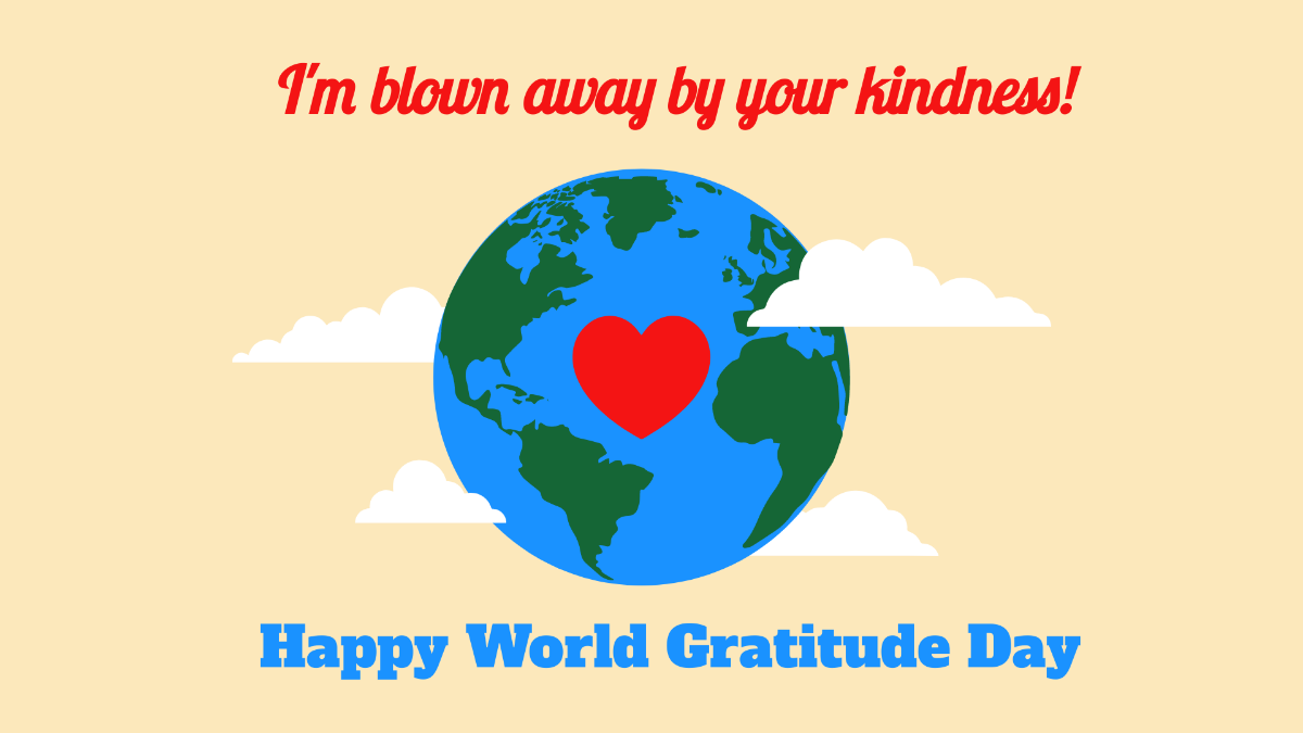 World Gratitude Day Greeting Card Background Template