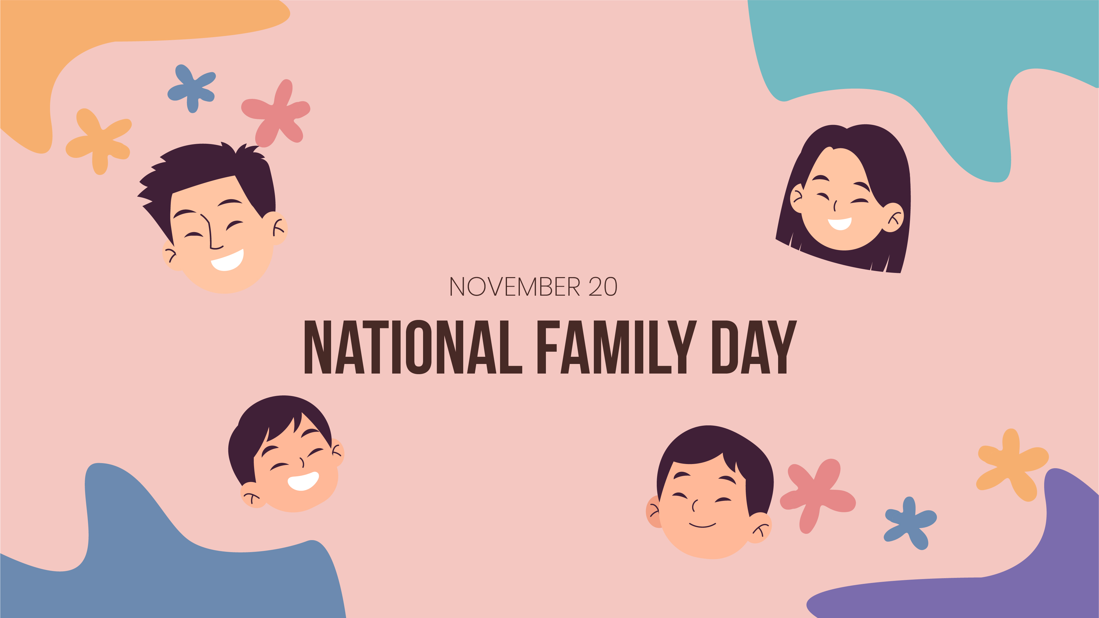 National Family Day Cartoon Background Template - Edit Online ...