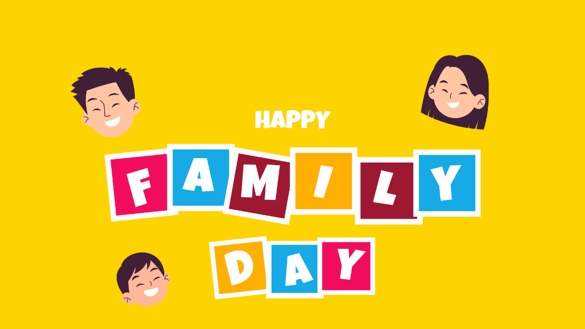 National Family Day Cartoon Background Template