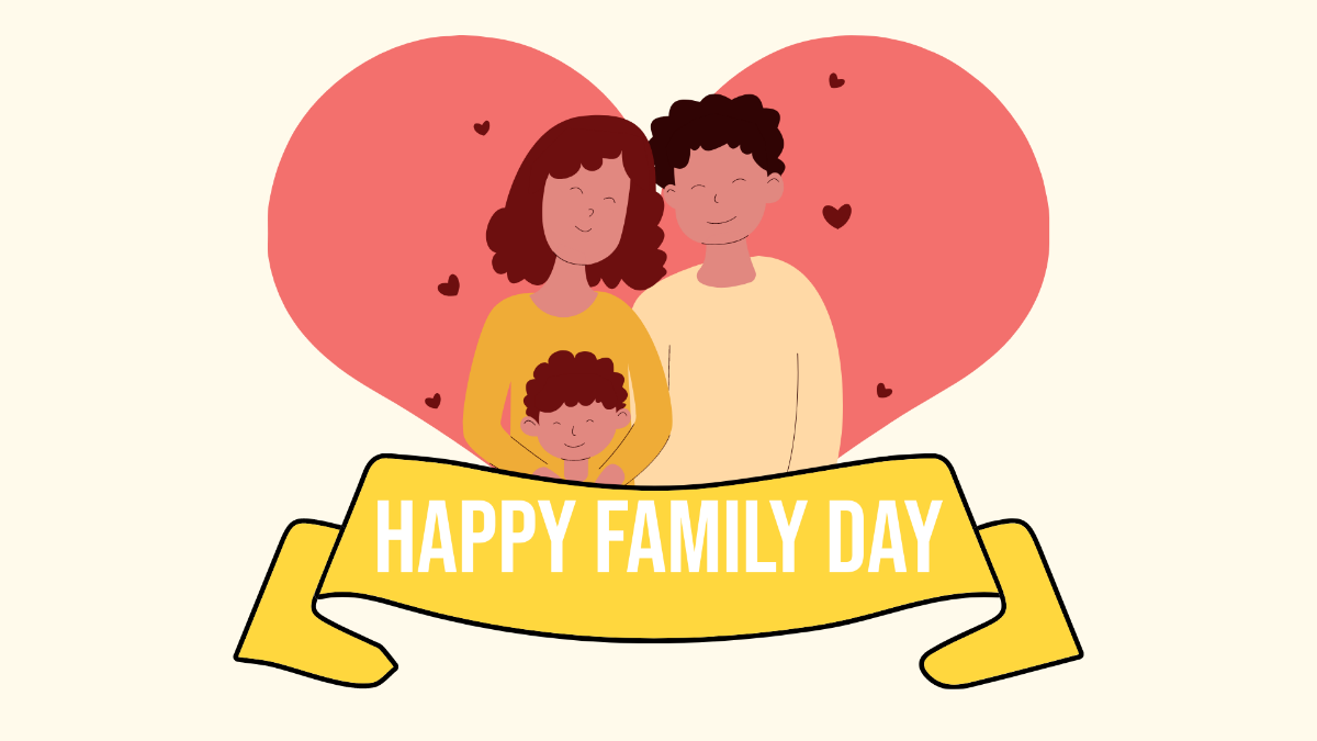 National Family Day Drawing Background Template