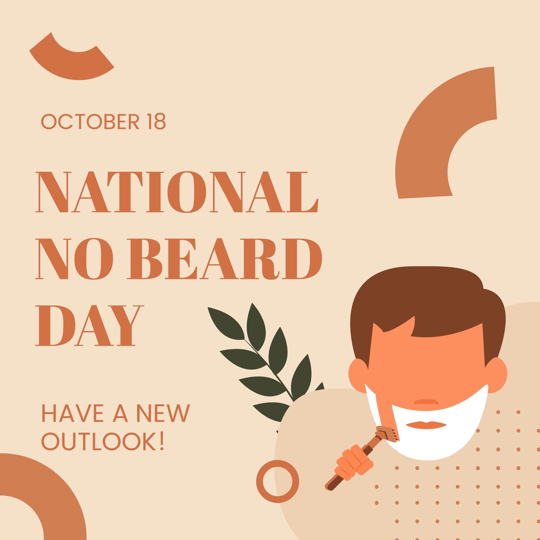 Free National No Beard Day Whatsapp Post