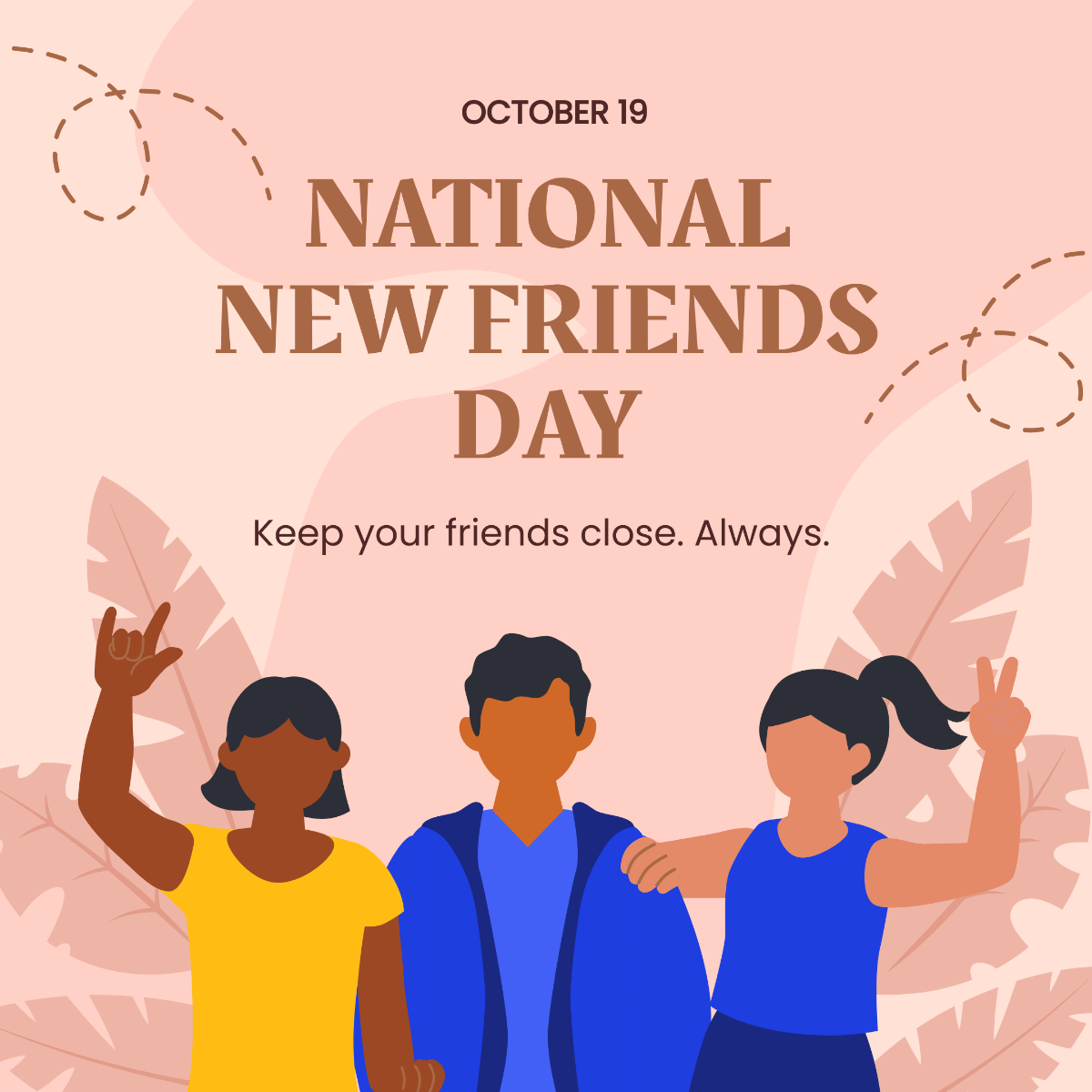 National New Friends Day FB Post Template
