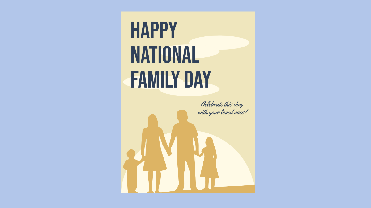 Free National Family Day Greeting Card Background Template