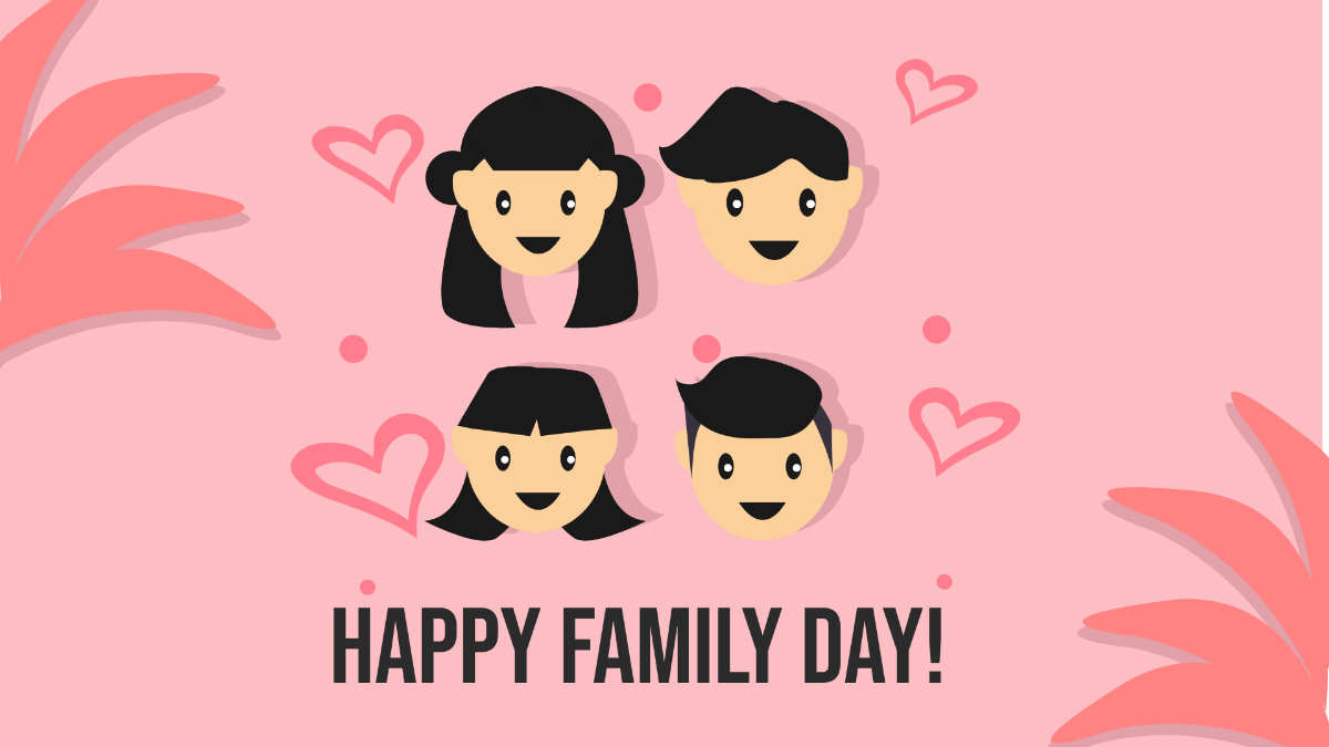 Free Happy National Family Day Background Template