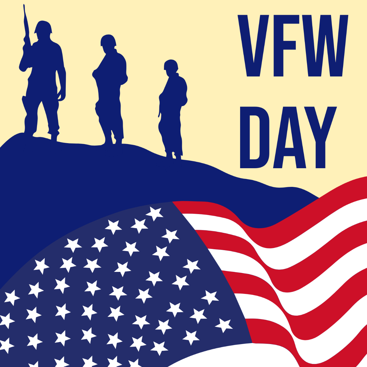 Free VFW Day Cartoon Vector Template