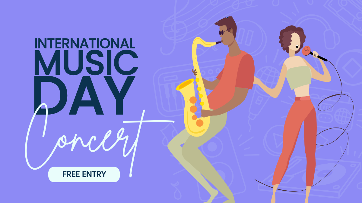 International Music Day Invitation Background Template