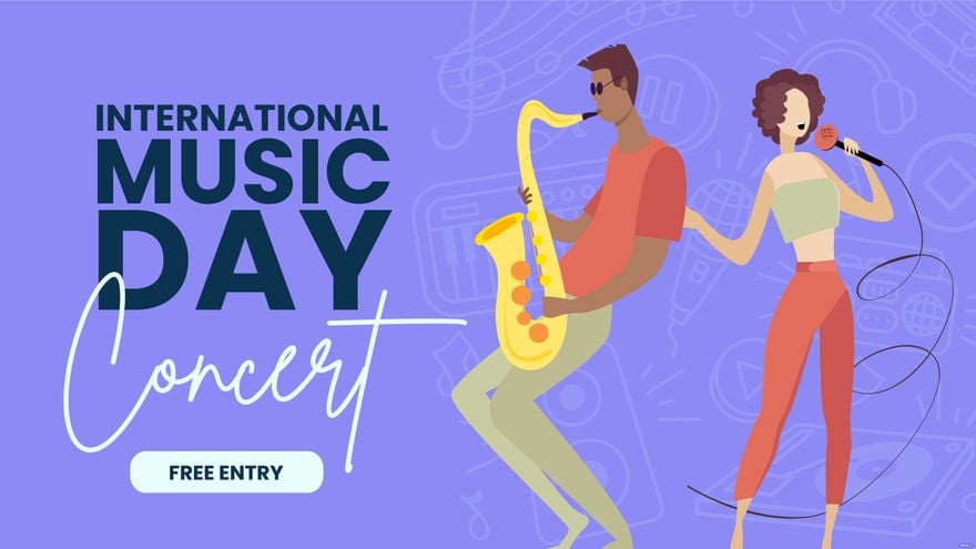 Free International Music Day Invitation Background