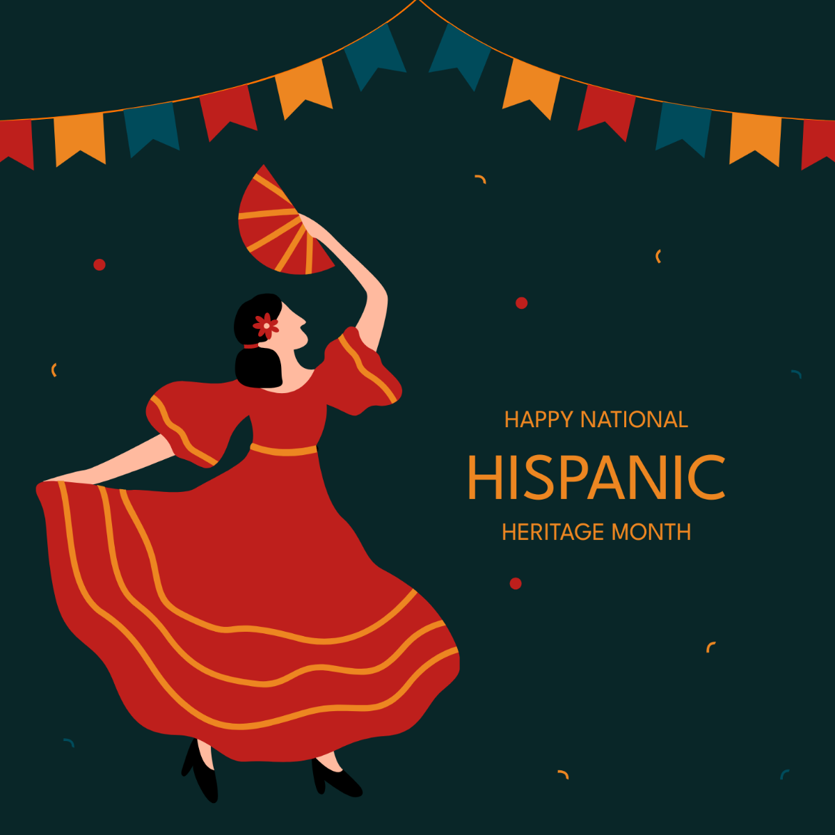 National Hispanic Heritage Month Celebration Vector Template