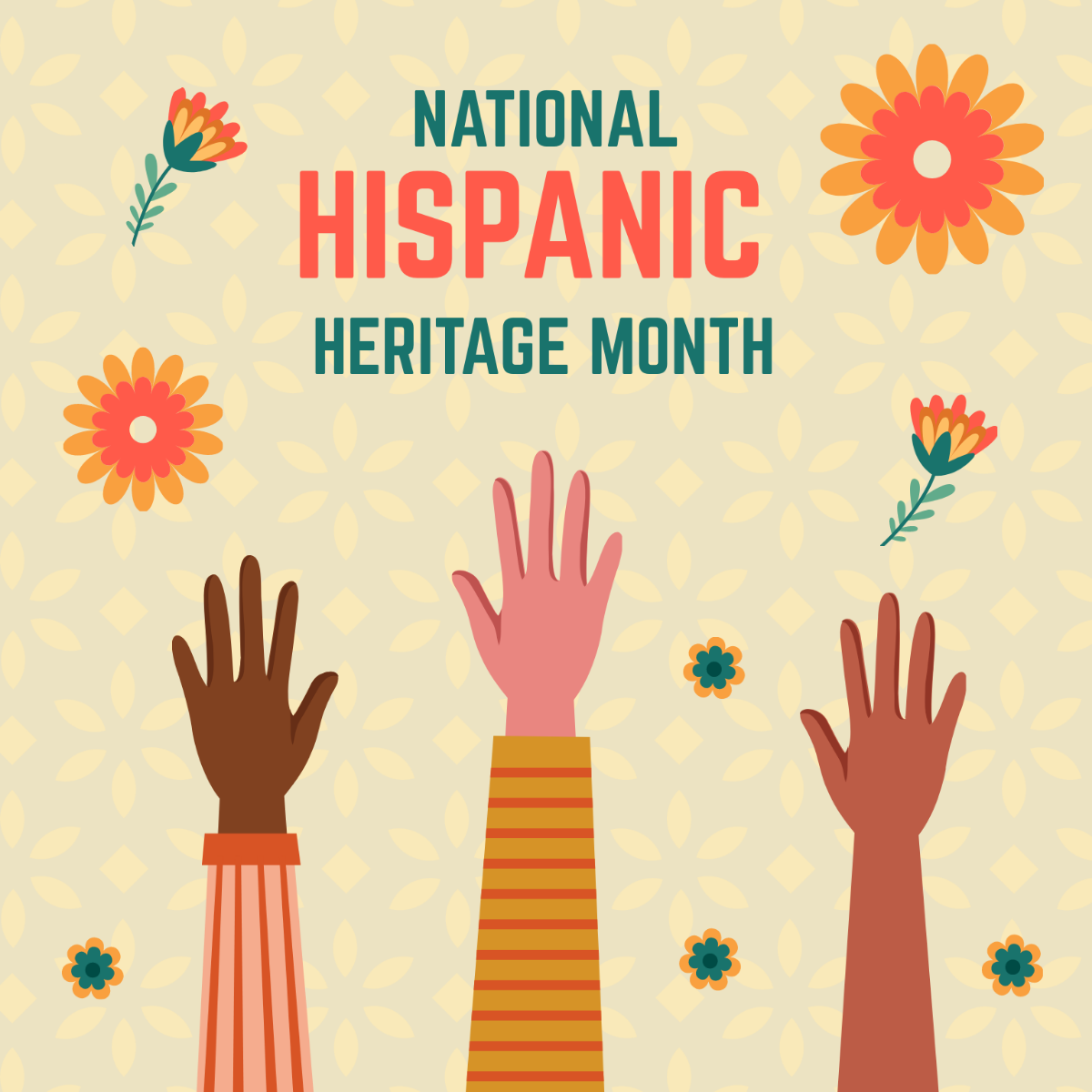 National Hispanic Heritage Month Illustration Template