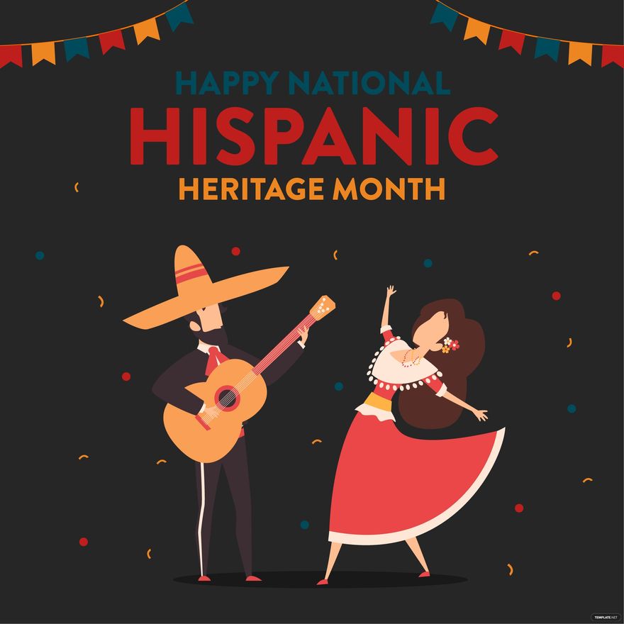 National Hispanic Heritage Month Cartoon Vector Template - Edit Online ...