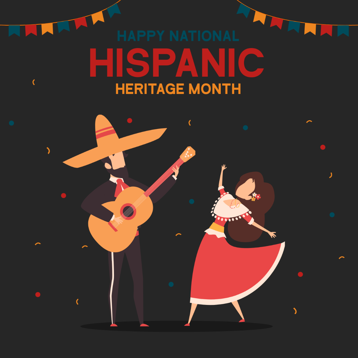 Happy National Hispanic Heritage Month Vector Template
