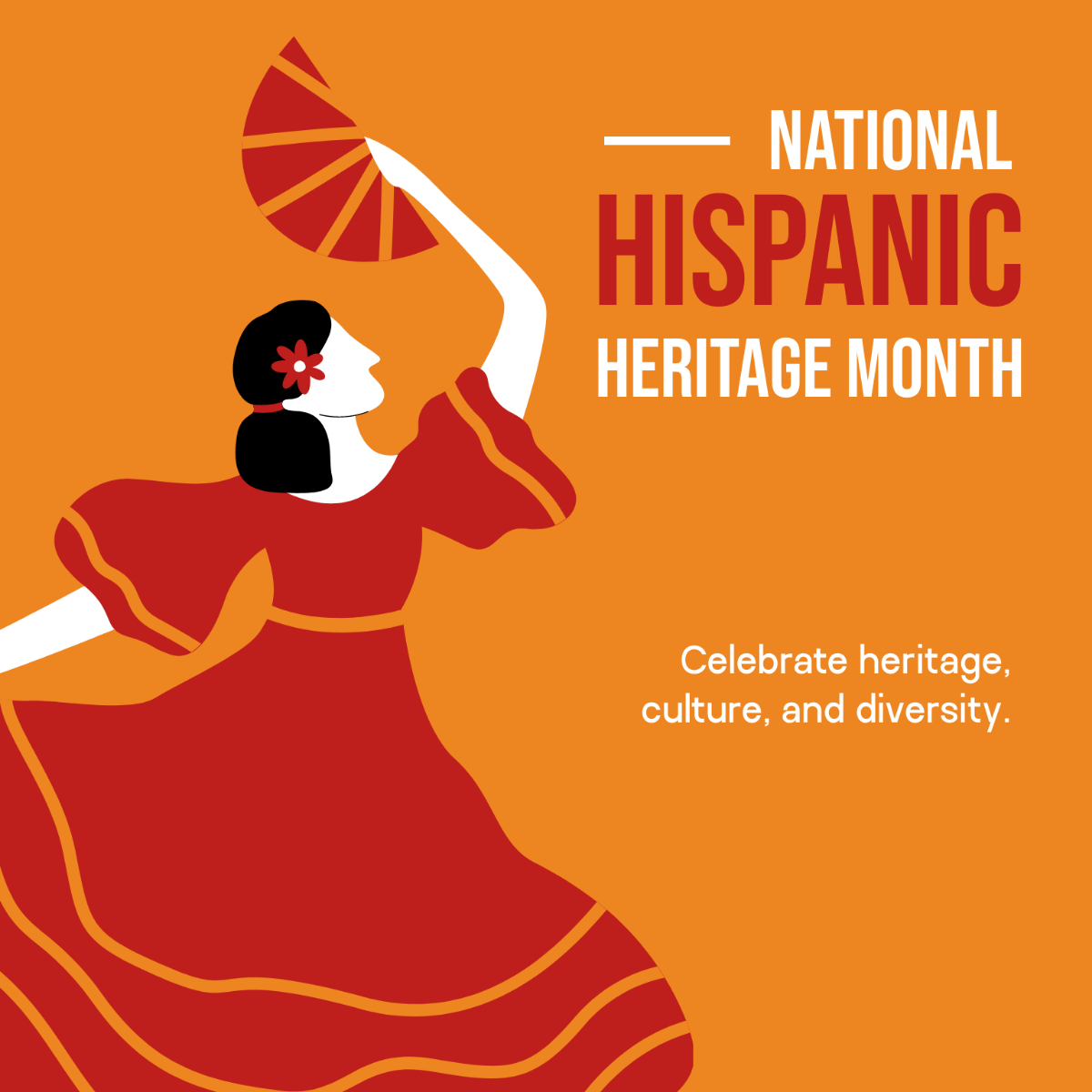 National Hispanic Heritage Month Poster Vector Template