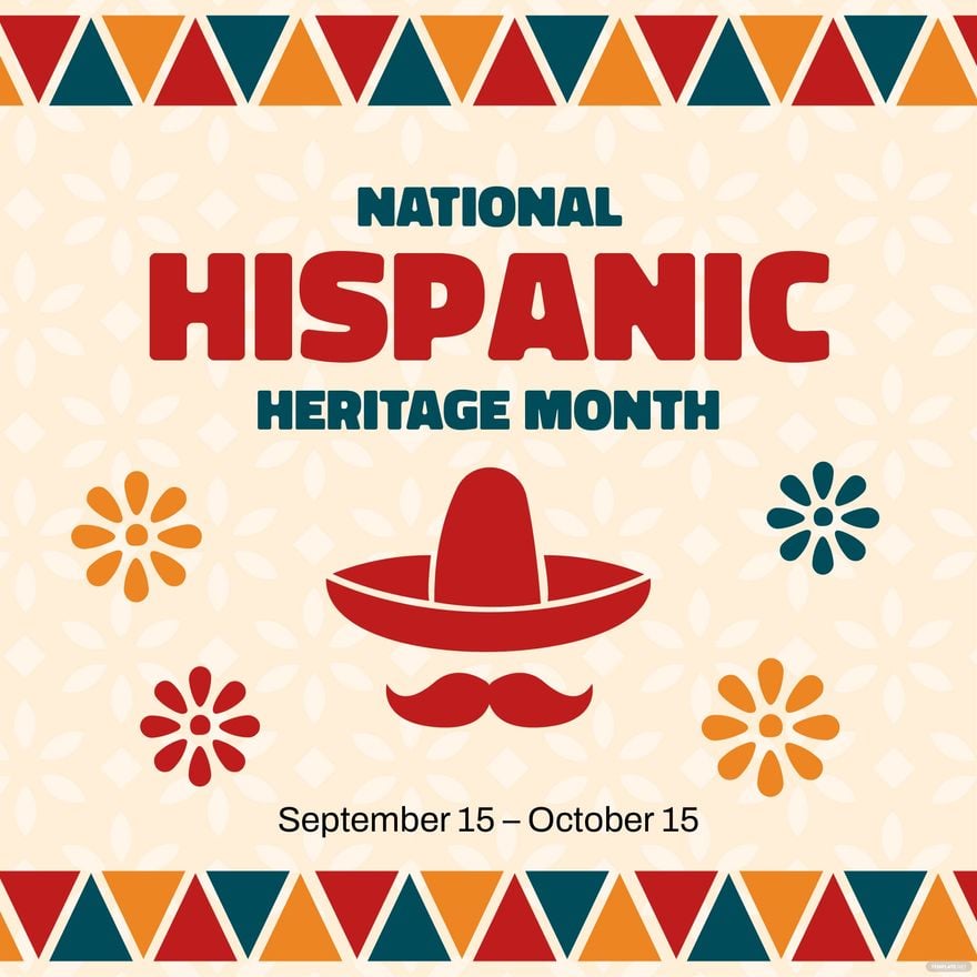 National Hispanic Heritage Month Flyer Vector