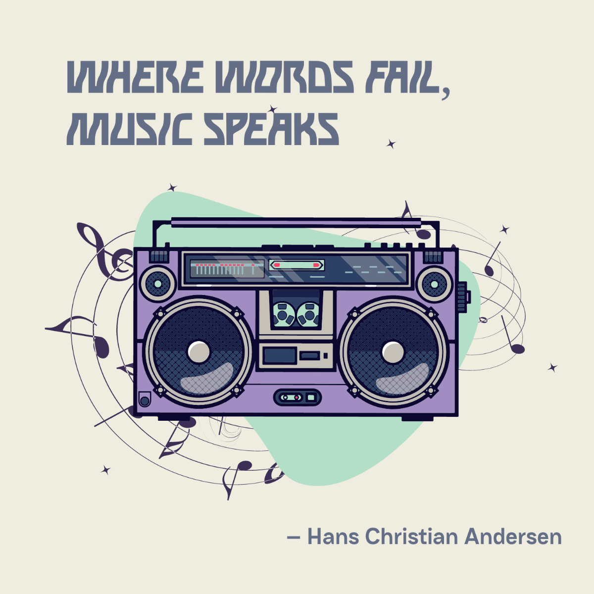 International Music Day Quote Vector Template