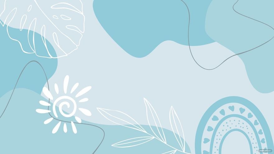 Blue Boho Background in Illustrator, EPS, SVG, JPG, PNG