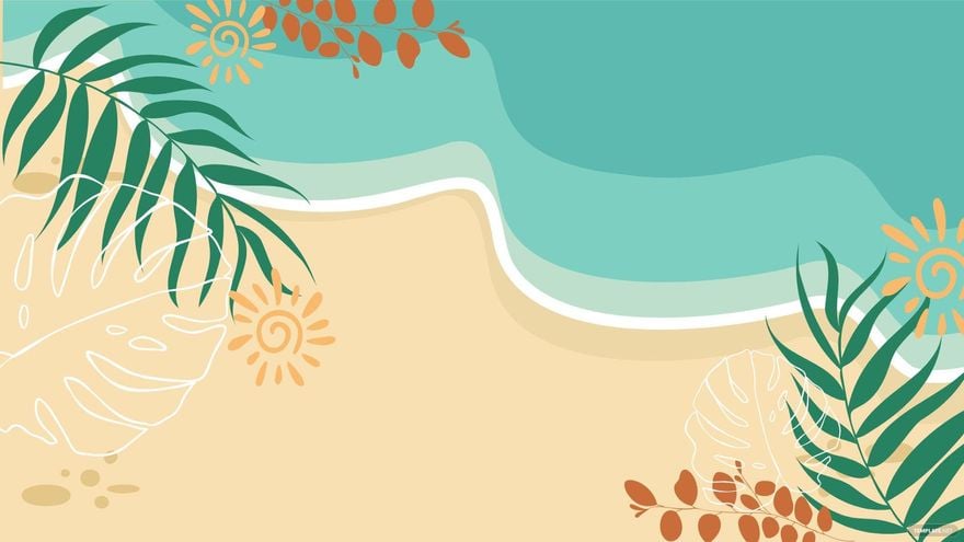 Boho Beach Background in Illustrator, EPS, SVG, JPG, PNG