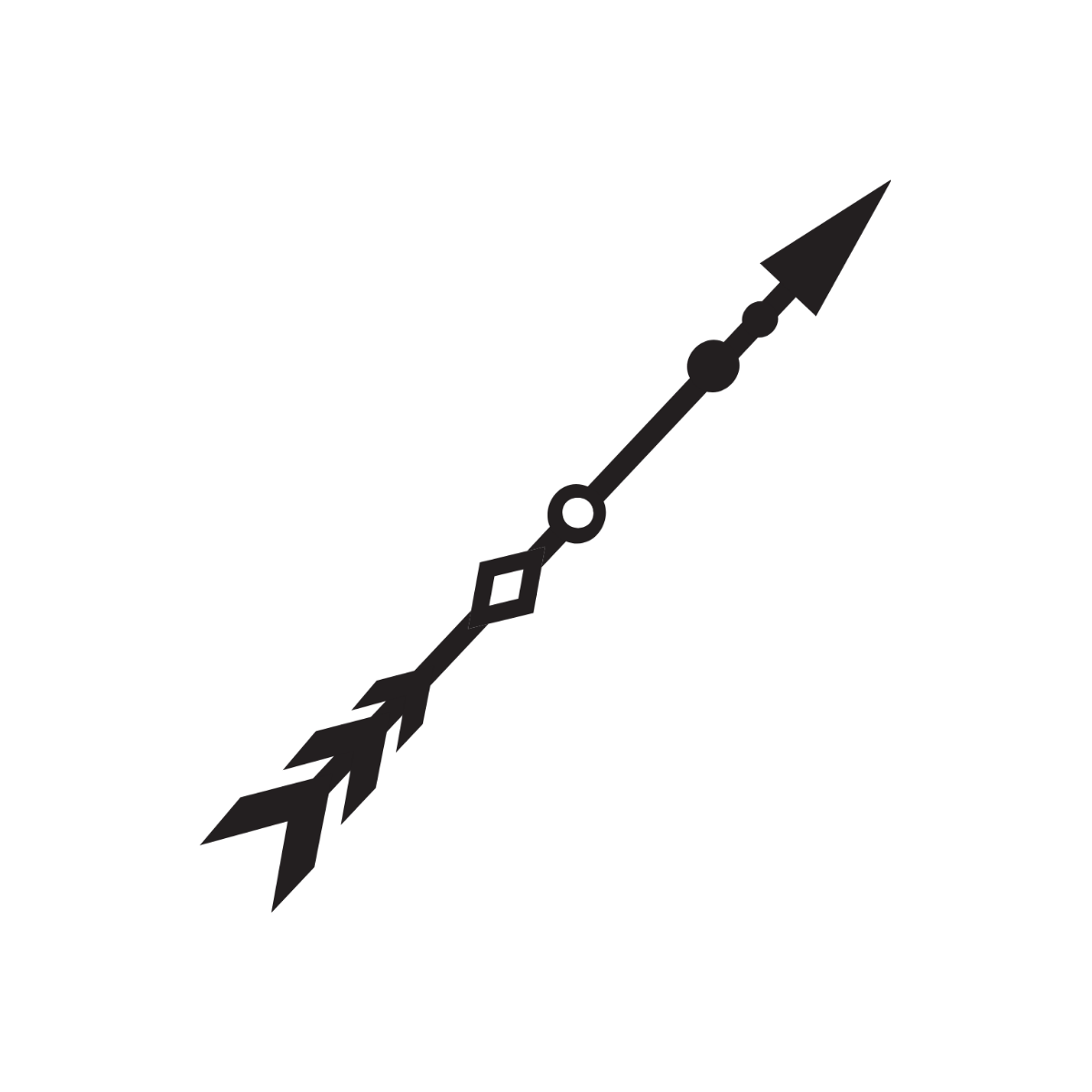 Black and White Tribal Arrow Clipart