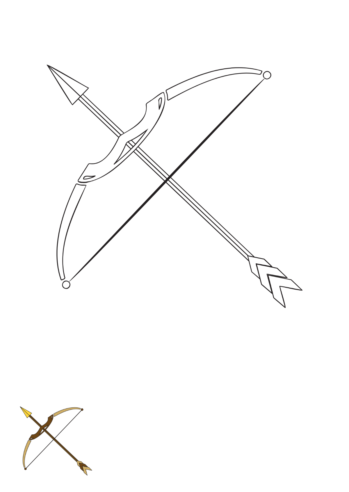 Tribal Bow And Arrow Coloring Page Template