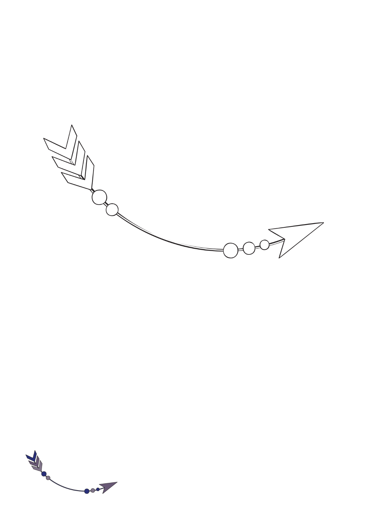 Curved Tribal Arrow Coloring Page Template