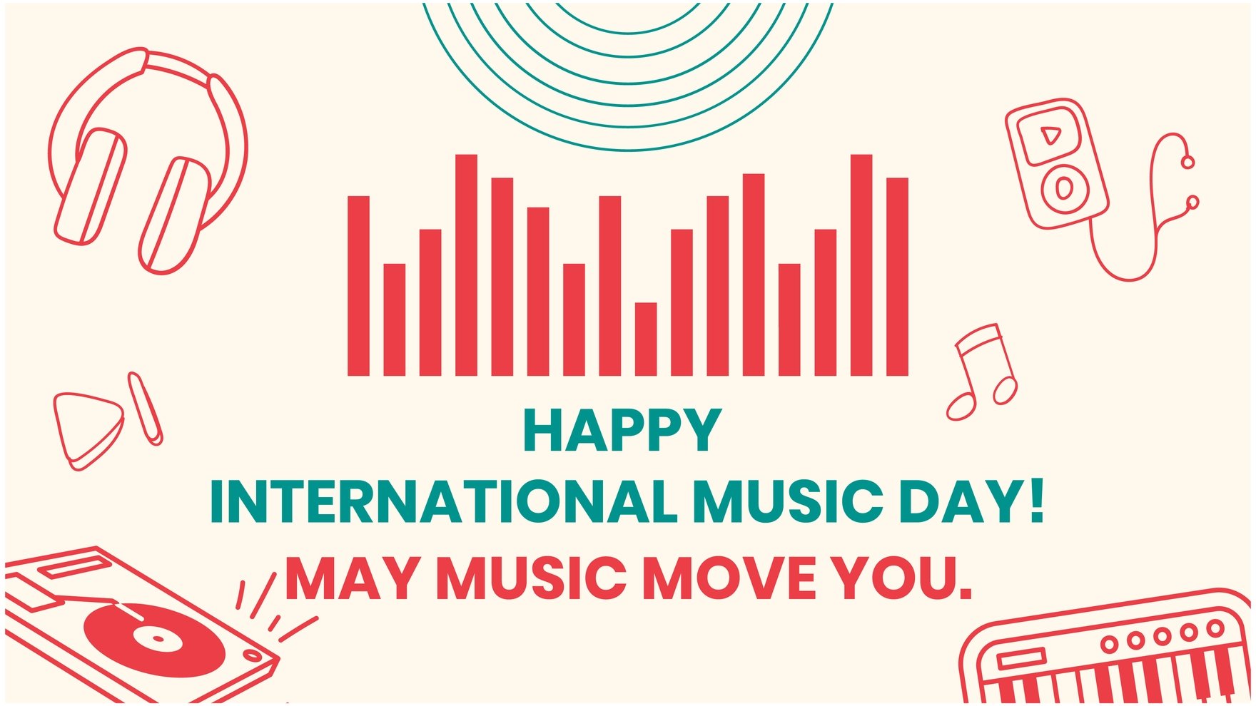 International Music Day Greeting Card Background