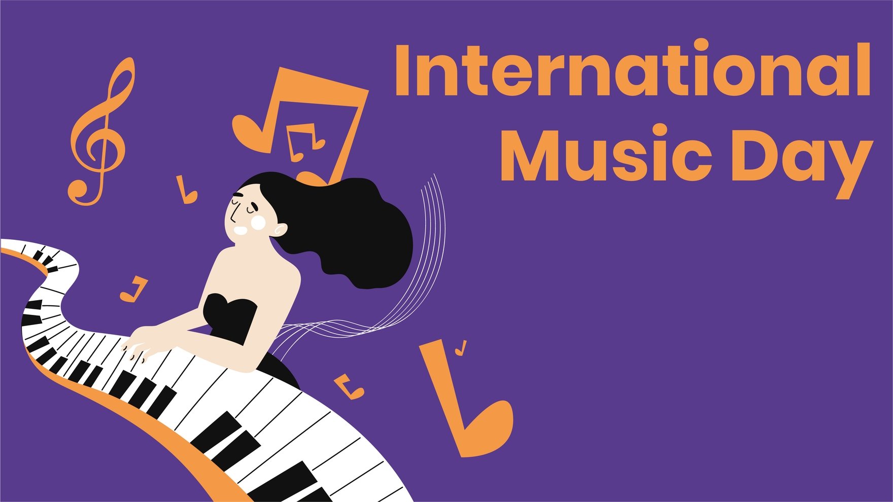 International Music Day Cartoon Background