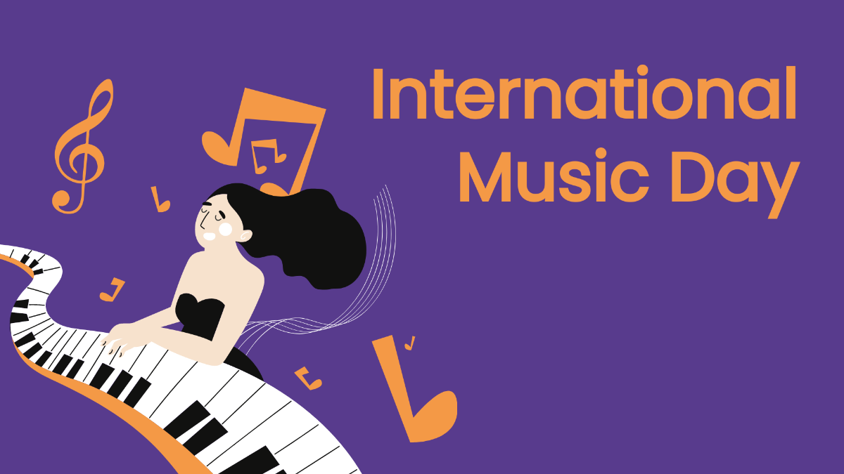 International Music Day Cartoon Background Template