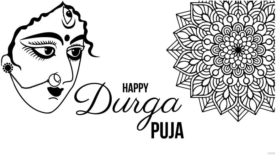Durga Puja Cartoon Background - EPS, Illustrator, JPG, PSD, PNG, PDF, SVG |  