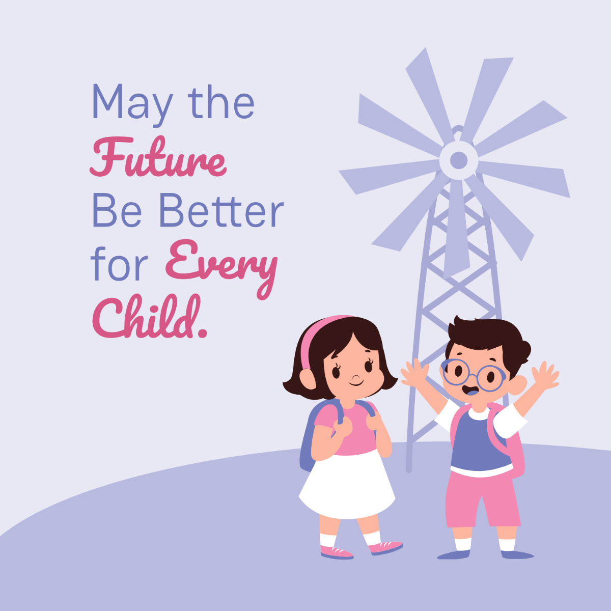 Child Health Day Wishes Vector Template
