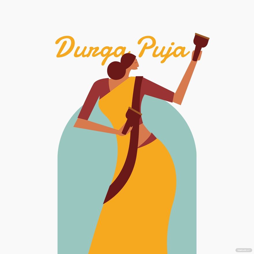 Free Durga Puja Cartoon Vector in Illustrator, PSD, EPS, SVG, JPG, PNG