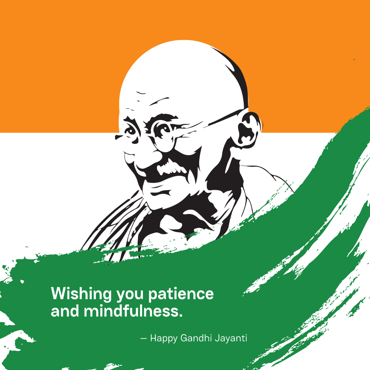 Gandhi Jayanti Wishes Vector Template