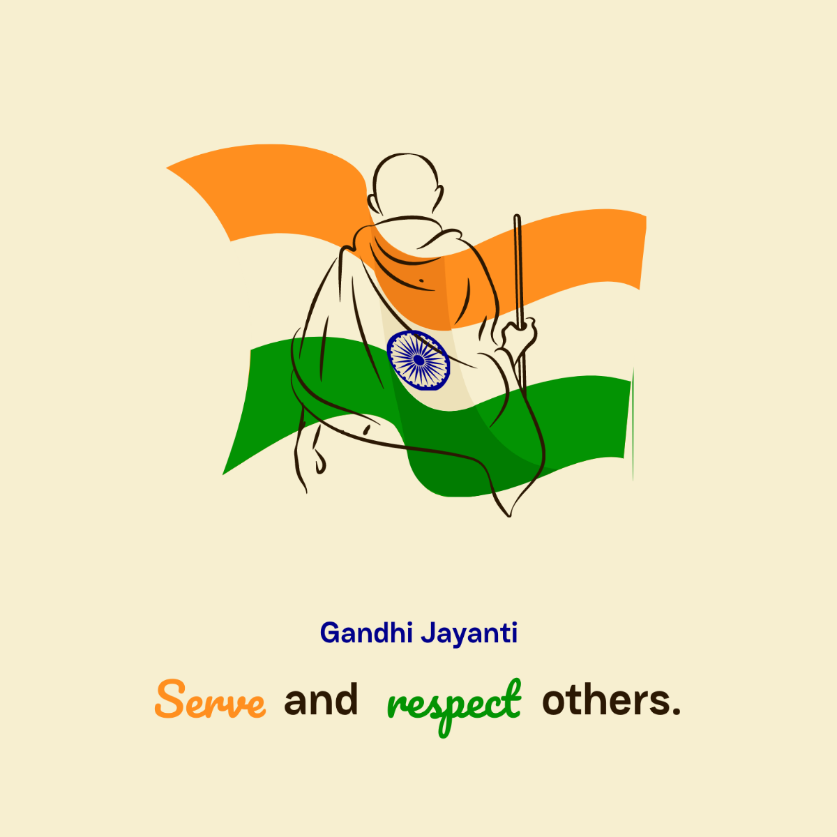 Free Gandhi Jayanti Flyer Vector Template