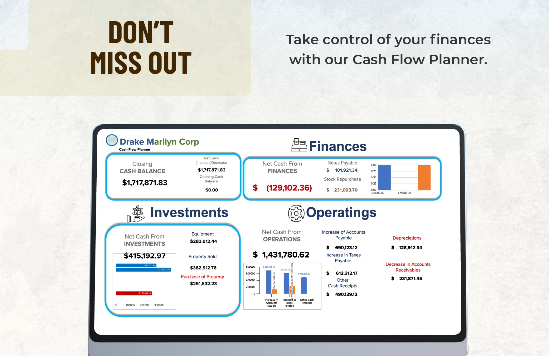 Cash Flow Planner Template