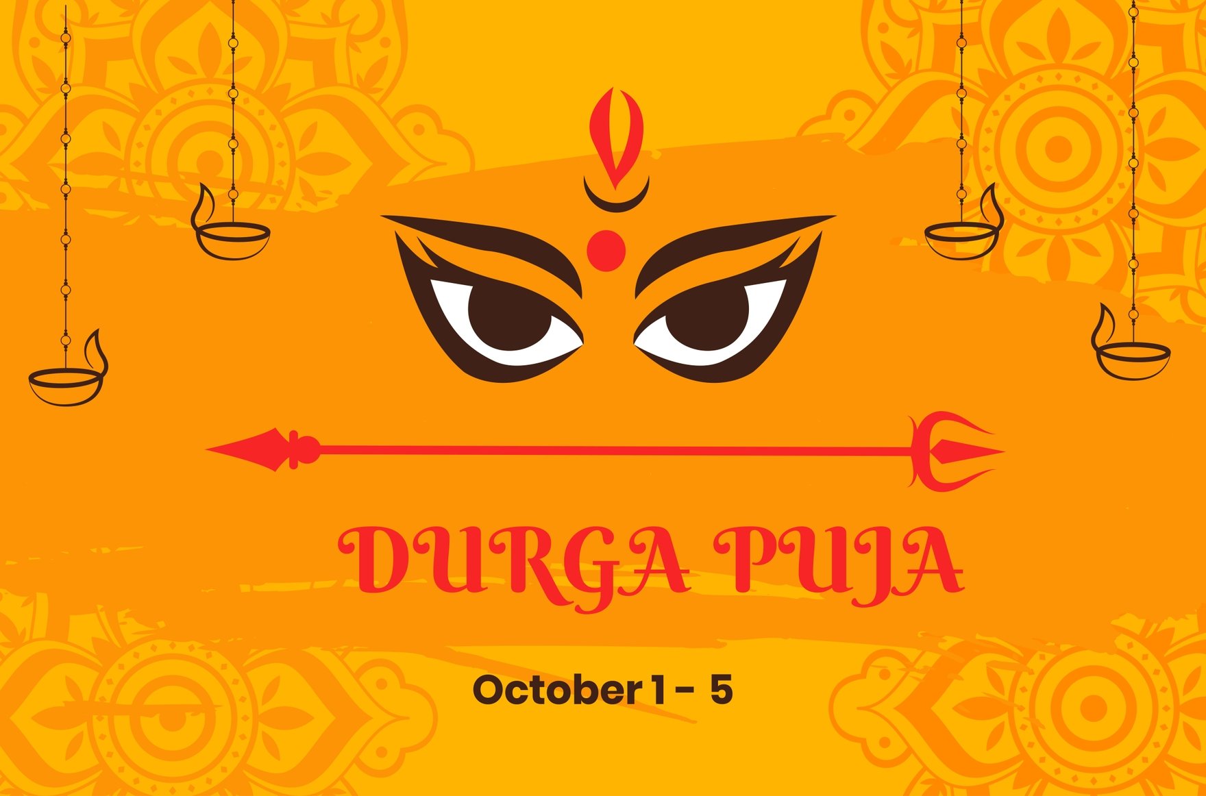 Durga Puja Banner in Illustrator, PSD, EPS, SVG, JPG, PNG