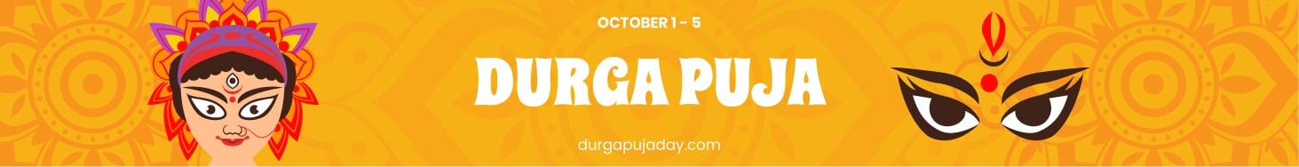 Durga Puja Website Banner in Illustrator, PSD, EPS, SVG, JPG, PNG