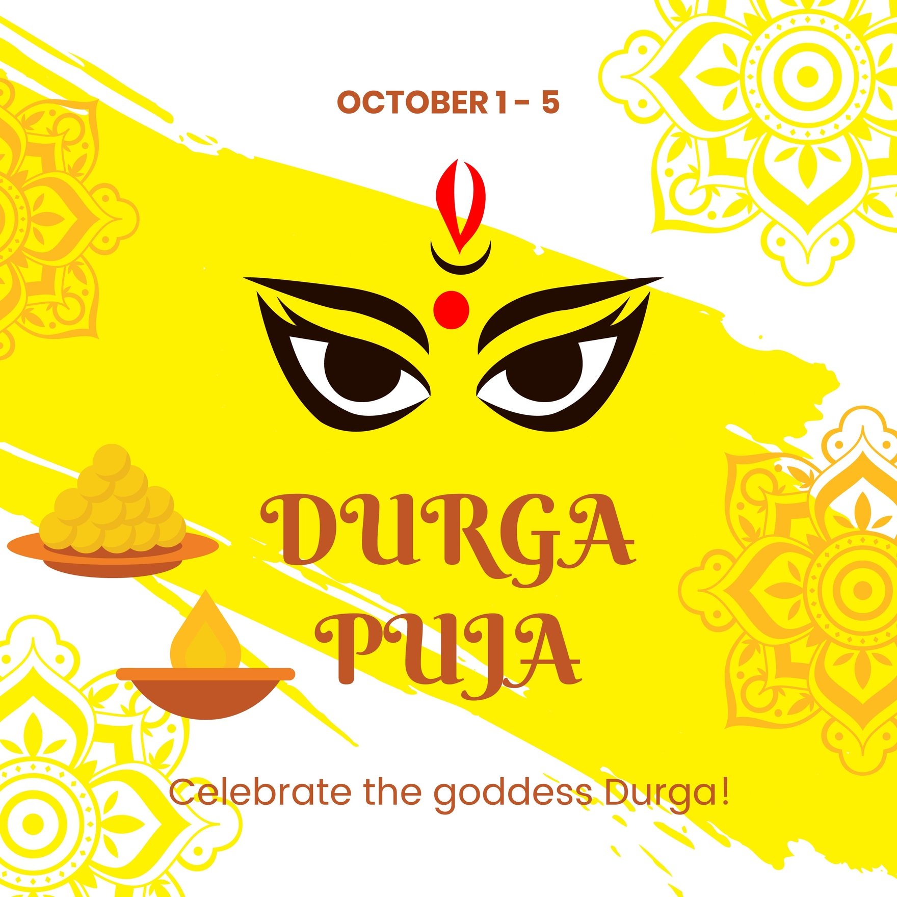 Durga Puja FB Post in Illustrator, PSD, EPS, SVG, JPG, PNG