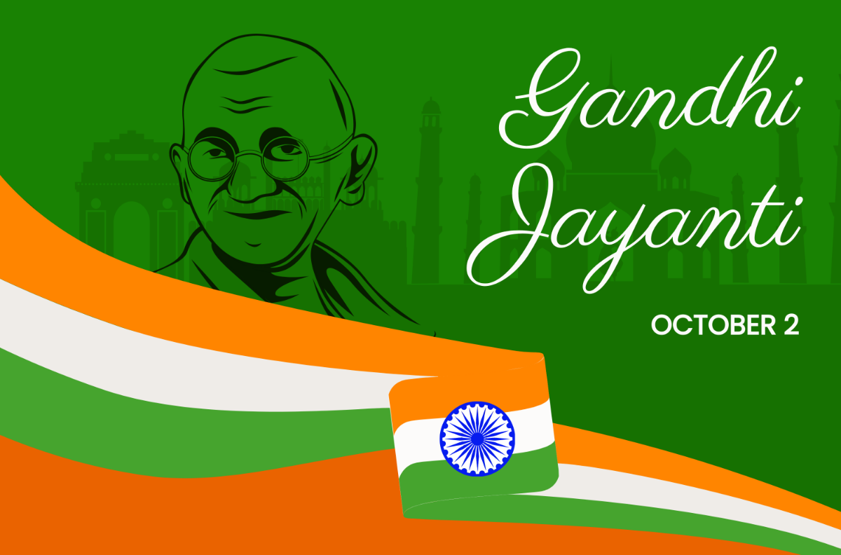 Free Gandhi Jayanti Banner Template